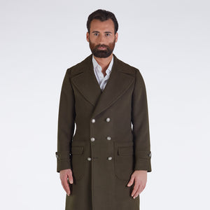 Genova Green wool blend military coat Sartoriale